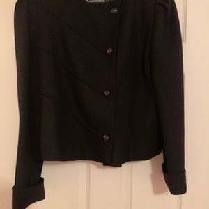 Black wool cropped jacket